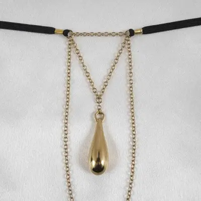 Tu m'excites - Gold Vagina Jewelry with Clit Charm