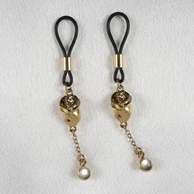Two Amorous Roses - Gold Nipple Jewelry