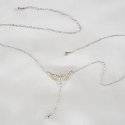 Unfaithfully Yours - - Silver Waist Chain with Dove Pendant