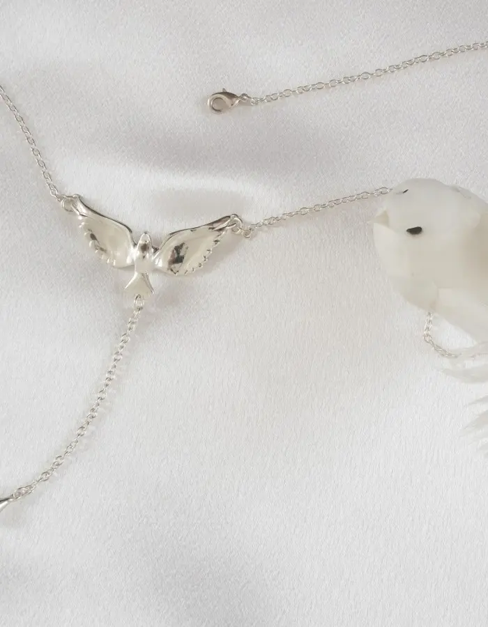 Unfaithfully Yours - - Silver Waist Chain with Dove Pendant