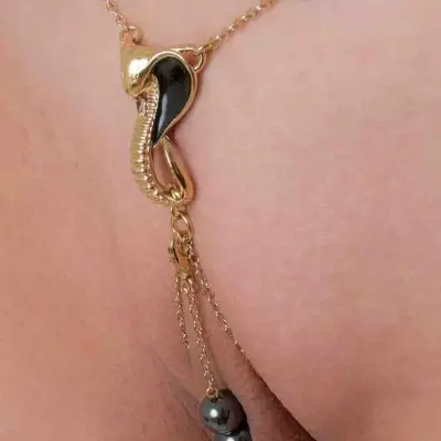 Uraeus - Gold Vagina Jewelry with Cobra Charm