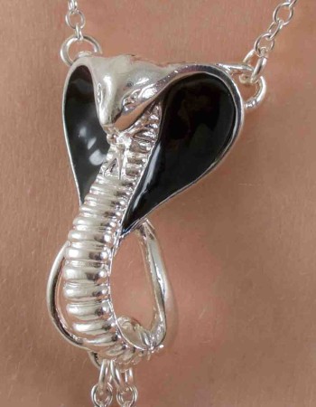 Uto - Silver Breast and Nipple Necklace with Cobra Charm
