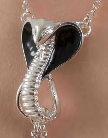 Uto - Silver Breast and Nipple Necklace with Cobra Charm