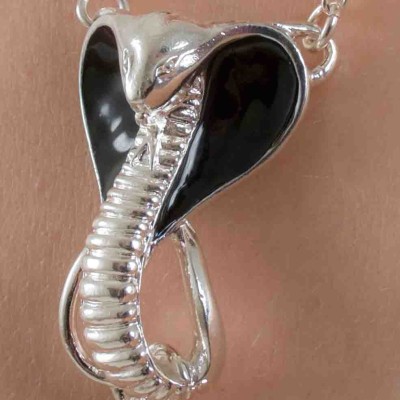 Uto - Silver Breast and Nipple Necklace with Cobra Charm