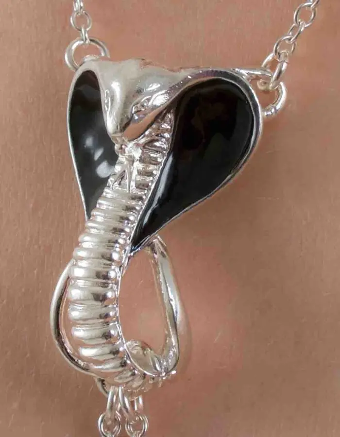 Uto - Silver Breast and Nipple Necklace with Cobra Charm