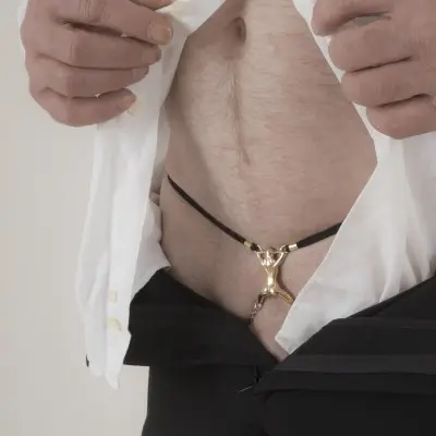 VIP - Men's Lady Luck Waistband & Penis Chain in Gold