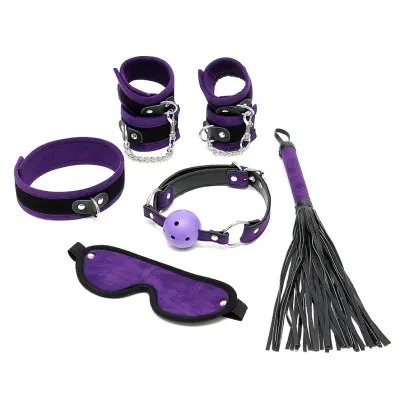 Velcro Soft Bondage Set - 6 PC Royal Purple