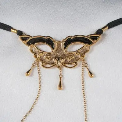 Venetian Cat Mask G-String in 24 Carat Gold