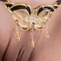 Venetian Cat Mask G-String in 24 Carat Gold