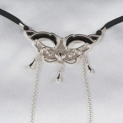 Venetian Cat Mask G-String in Sterling Silver
