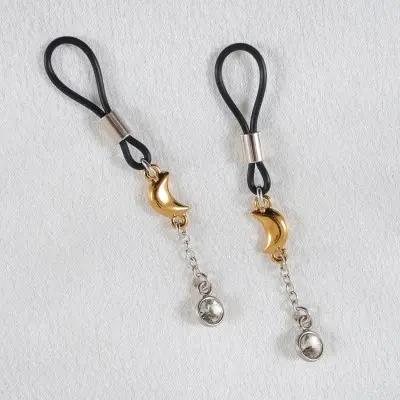 Venus Rising - Gold Nipple Jewelry With Star and Moon Charms