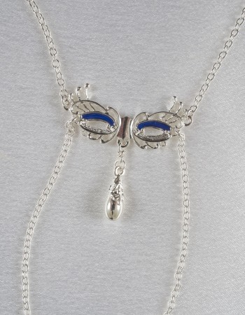 Veronica Franco - Venetian Love Mask Neck Breast Chain Non-Piercing Nipple Rings in Silver
