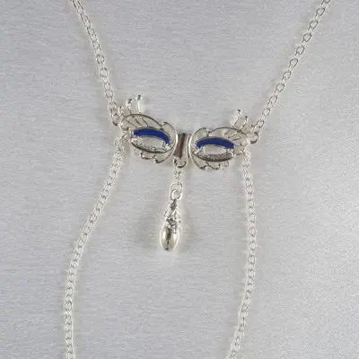 Veronica Franco - Venetian Love Mask Neck Breast Chain Non-Piercing Nipple Rings in Silver
