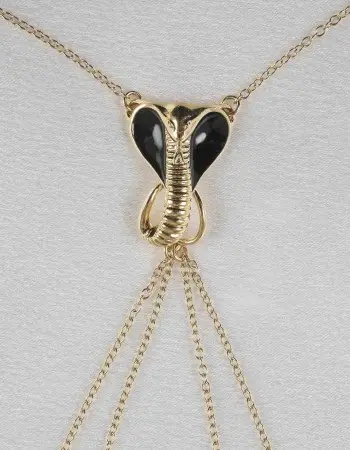 Wadjet - Gold Breast and Nipple Necklace with Cobra Charm