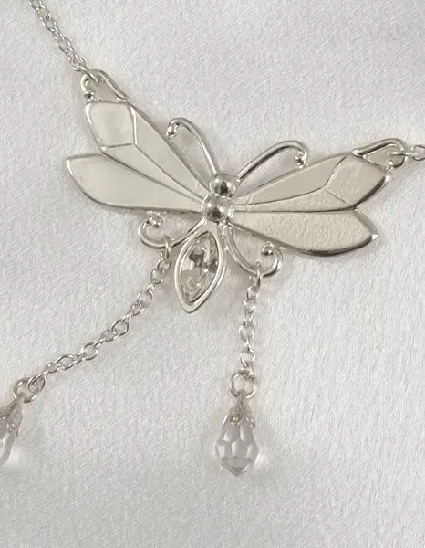 Waiting - Silver Butterfly Waist Chain With Crystals