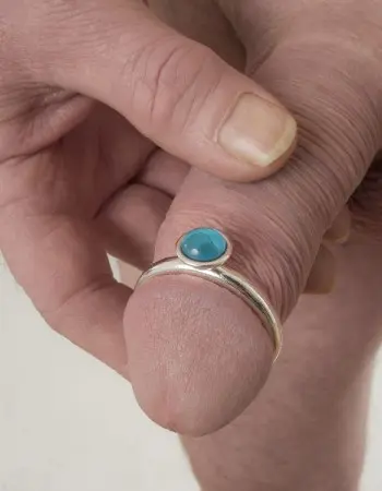Wall Street - Men's Silver Penis Band with Jewel