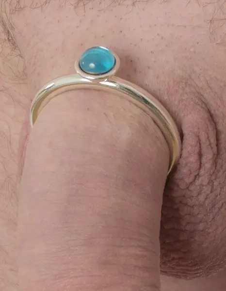 Wall Street - Men's Silver Penis Band with Jewel