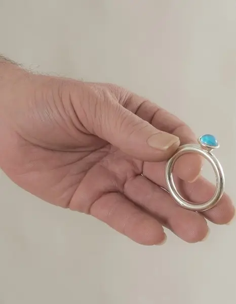 Wall Street - Men's Silver Penis Band with Jewel