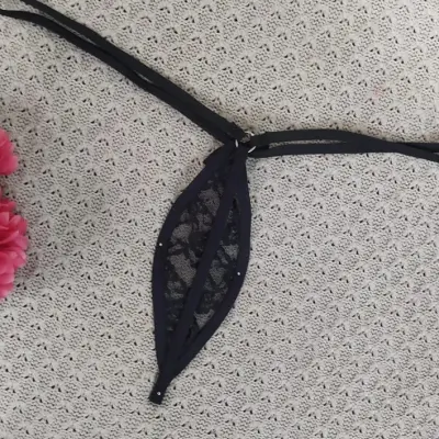 Wayra - Strappy G-String Thong Panty With Bird Wing Lace Trim