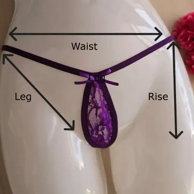Wayra - Strappy G-String Thong Panty With Bird Wing Lace Trim