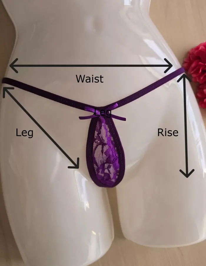 Wayra - Strappy G-String Thong Panty With Bird Wing Lace Trim