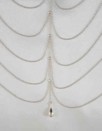 We Found Love - Women's Draping Silver Chains Breast Chain with Pendant