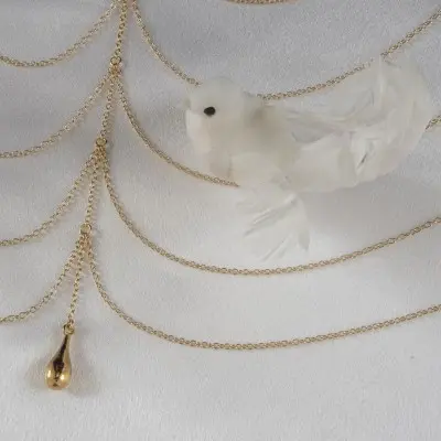 Where Have You Been? Women's Draping Gold Chains Breast Chain with Pendant