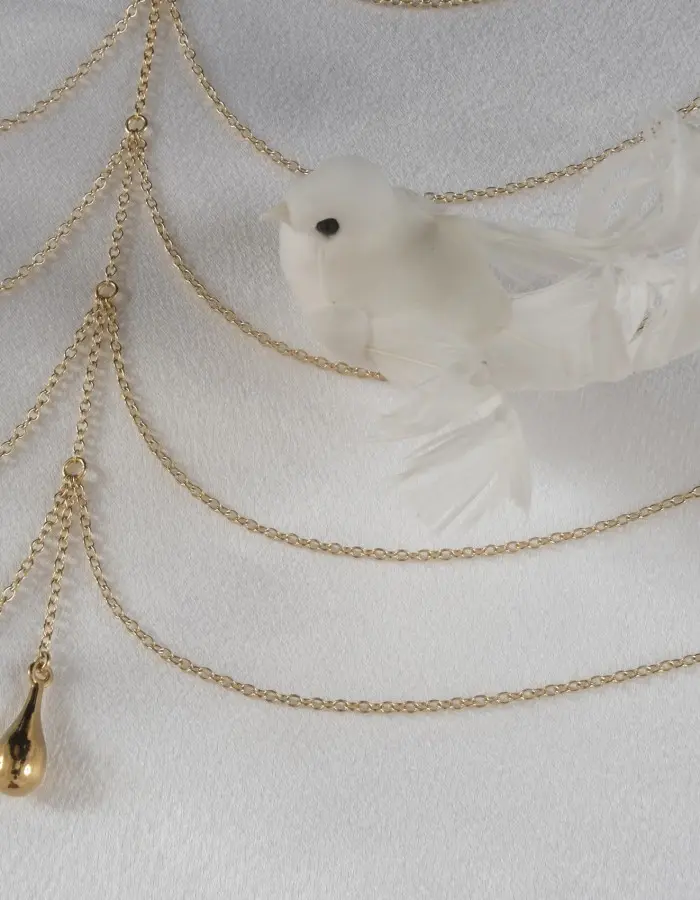Where Have You Been? Women's Draping Gold Chains Breast Chain with Pendant