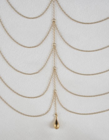 Where Have You Been? Women's Draping Gold Chains Breast Chain with Pendant