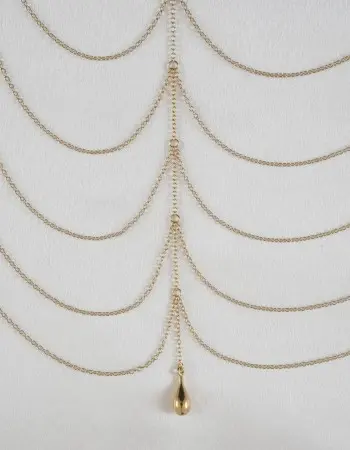 Where Have You Been? Women's Draping Gold Chains Breast Chain with Pendant