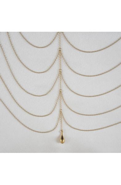 Where Have You Been? Women's Draping Gold Chains Breast Chain with Pendant