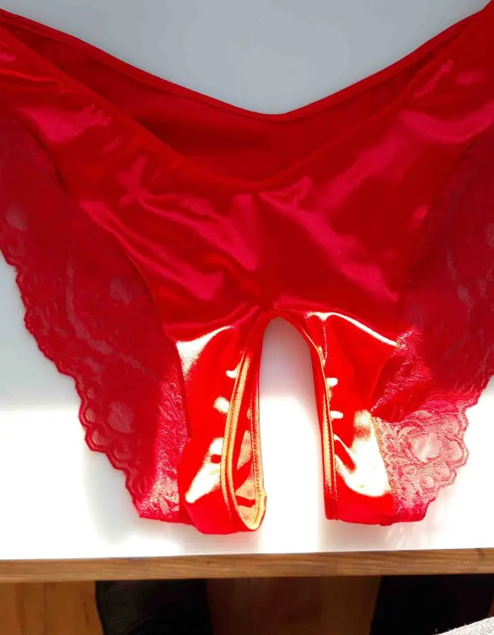 Why Not Love? - Satin Crotchless Backless Panty