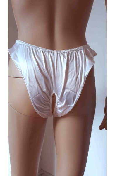 Why Not? - Satin Crotchless Backless Panty