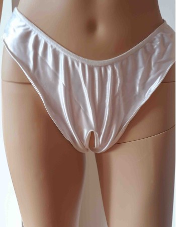 Warum nicht? - Satin-Slip mit offenem Schritt und Rücken