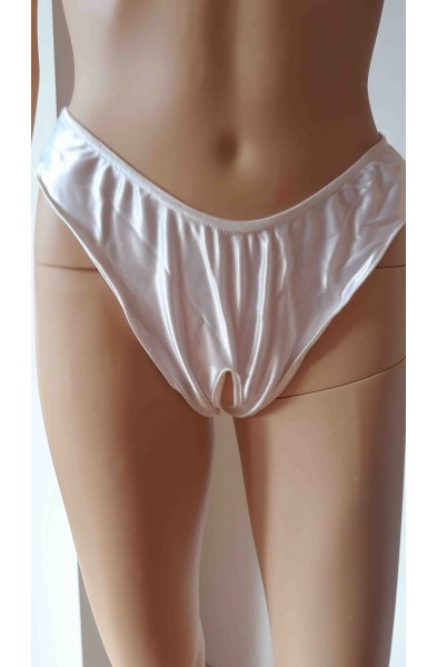 Why Not? - Satin Crotchless Backless Panty