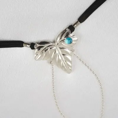 Winter Garden - Silver  Foliage G-String and Crotchless Pussy Jewelry
