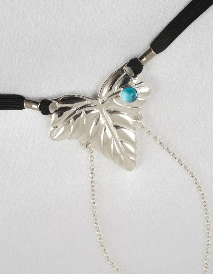 Winter Garden - Silver  Foliage G-String and Crotchless Pussy Jewelry