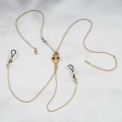 Witches' Brew - Gold and Silver Necklace and Nipple Jewelry With Cat and Moon Charms