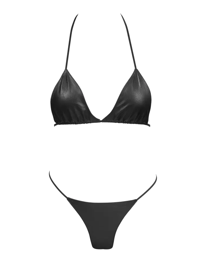 Women's Leather Bikini Set