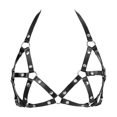 Women's Leather Chest Harness Bra