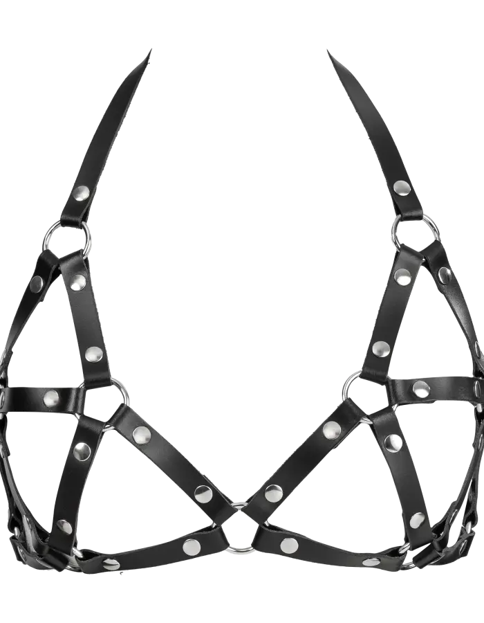 Women's Leather Chest Harness Bra