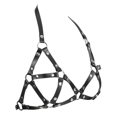 Women's Leather Chest Harness Bra
