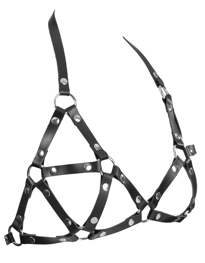Women's Leather Chest Harness Bra