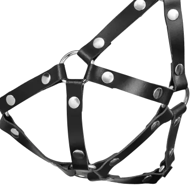 Women's Leather Chest Harness Bra