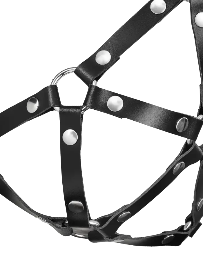 Women's Leather Chest Harness Bra