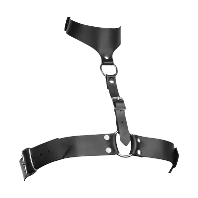 Women's Leather Chest Harness with Collar
