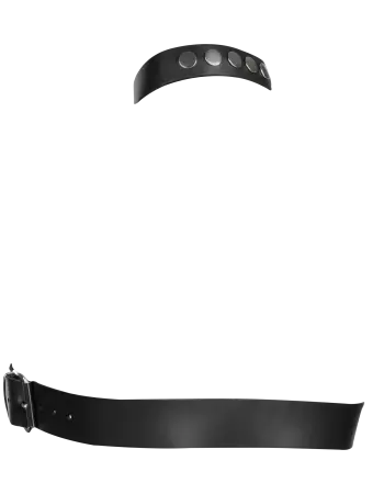 Women's Leather Chest Harness with Collar