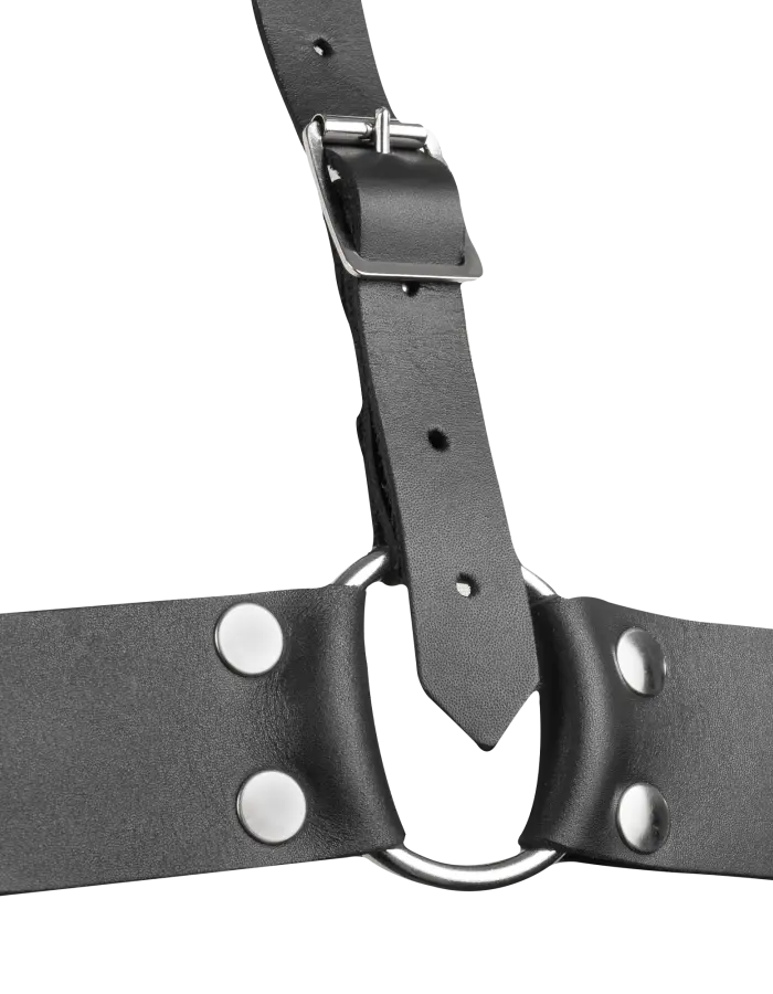 Women's Leather Chest Harness with Collar