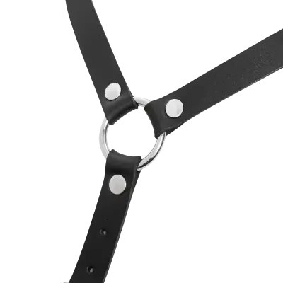 Women's Leather Open Chest Harness