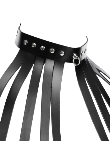 Women's Leather Cage Straps Bra